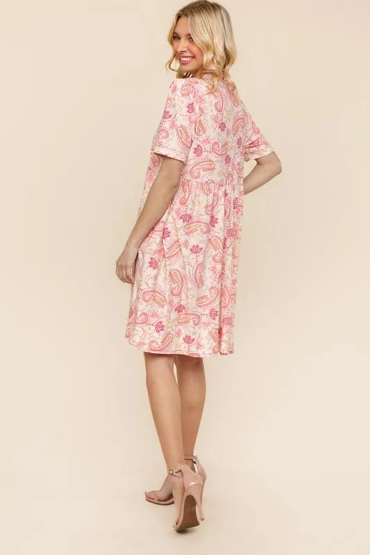 Haptics  Fit and Flare Paisley Print Knit Dress 