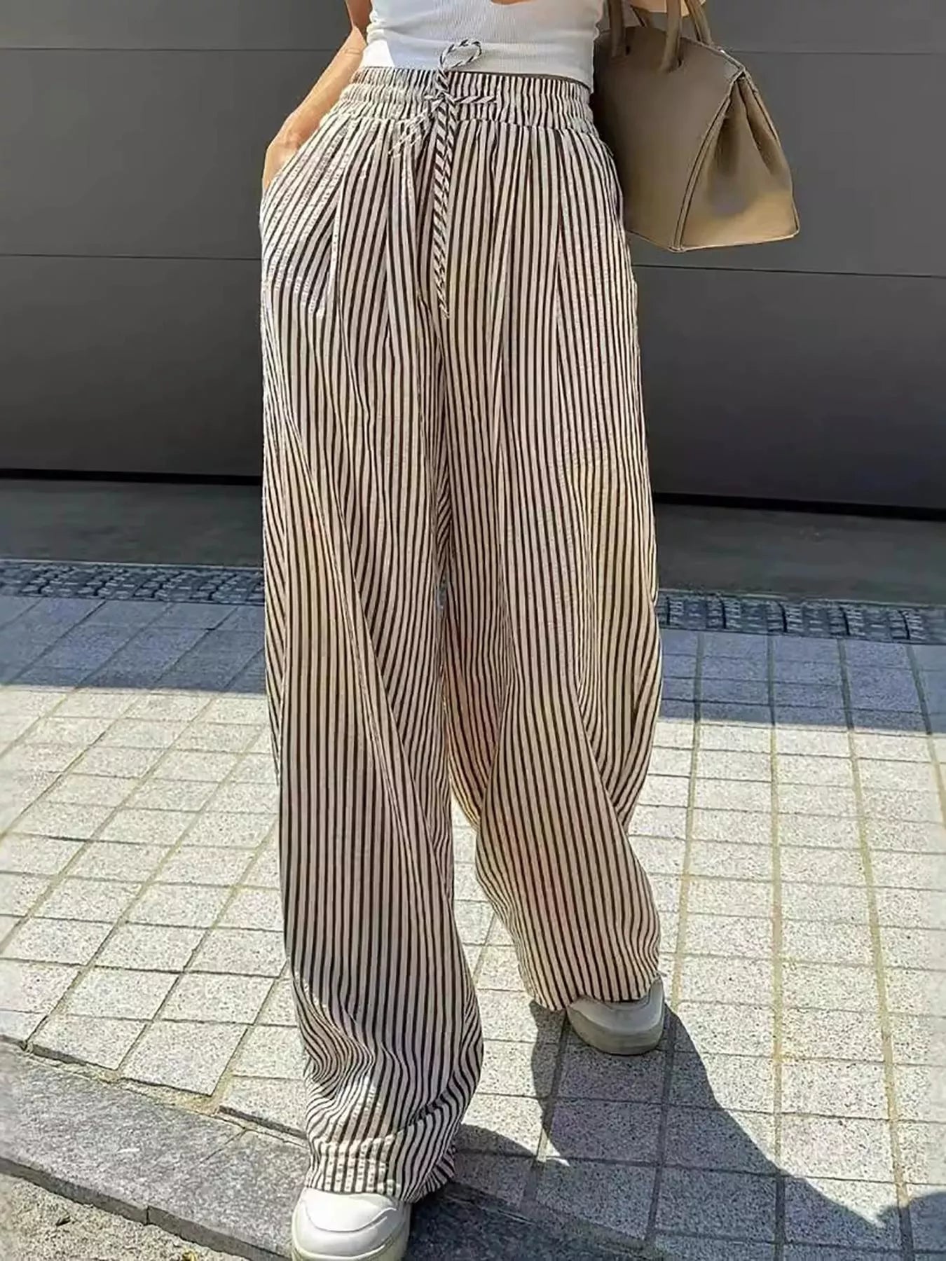 Striped Wide Leg Pants 