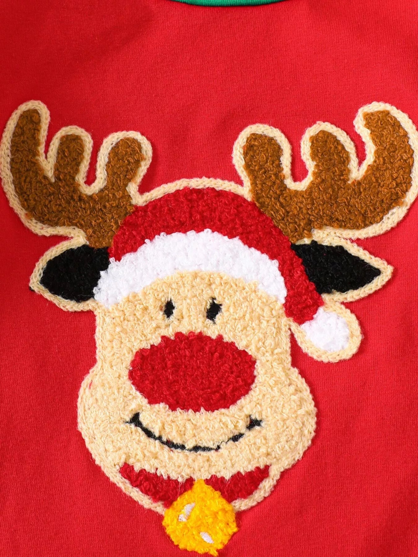 Children's Christmas Reindeer Striped Pajama Set 