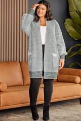 Plus Size Open Front Longline Cardigan 