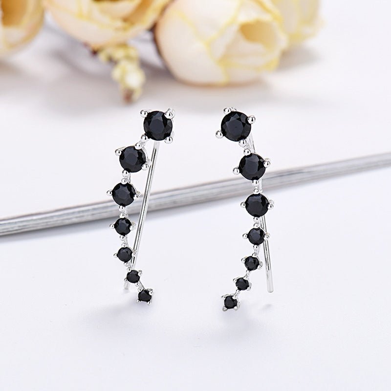 Delara Zirconia Ear Climber Earrings | Seven-Stone Crawler Stud Style 