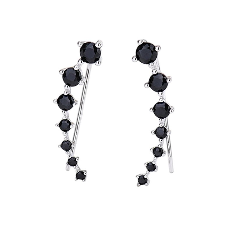 Delara Zirconia Ear Climber Earrings | Seven-Stone Crawler Stud Style 