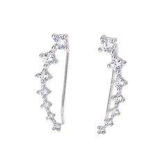 Delara Zirconia Ear Climber Earrings | Seven-Stone Crawler Stud Style 