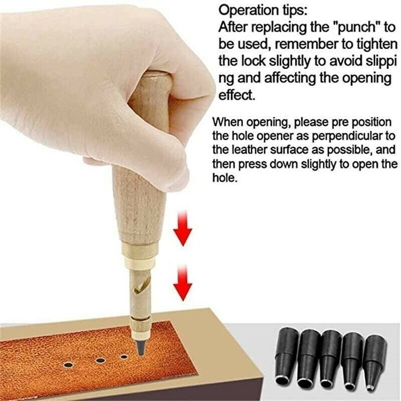 Delmar Rotary Leather Hole Punch | Adjustable Brass Tool for Crafts, Sewing & Paper Projects 