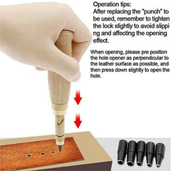 Delmar Rotary Leather Hole Punch | Adjustable Brass Tool for Crafts, Sewing & Paper Projects 