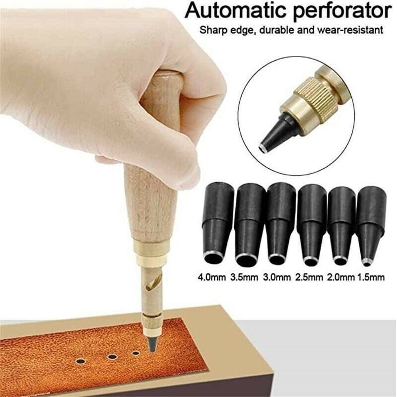 Delmar Rotary Leather Hole Punch | Adjustable Brass Tool for Crafts, Sewing & Paper Projects 