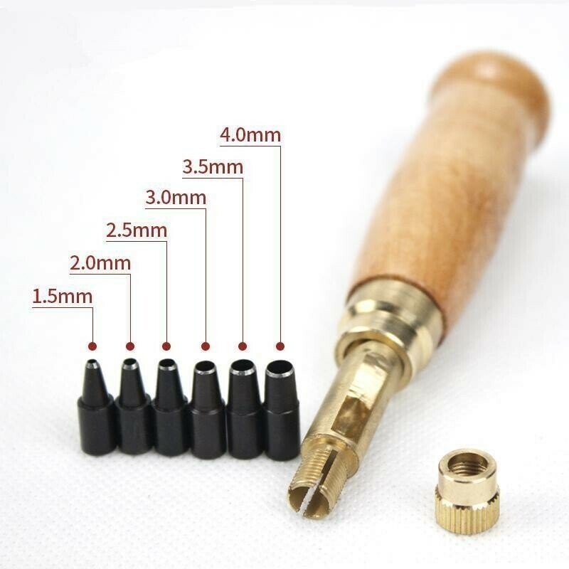 Delmar Rotary Leather Hole Punch | Adjustable Brass Tool for Crafts, Sewing & Paper Projects 