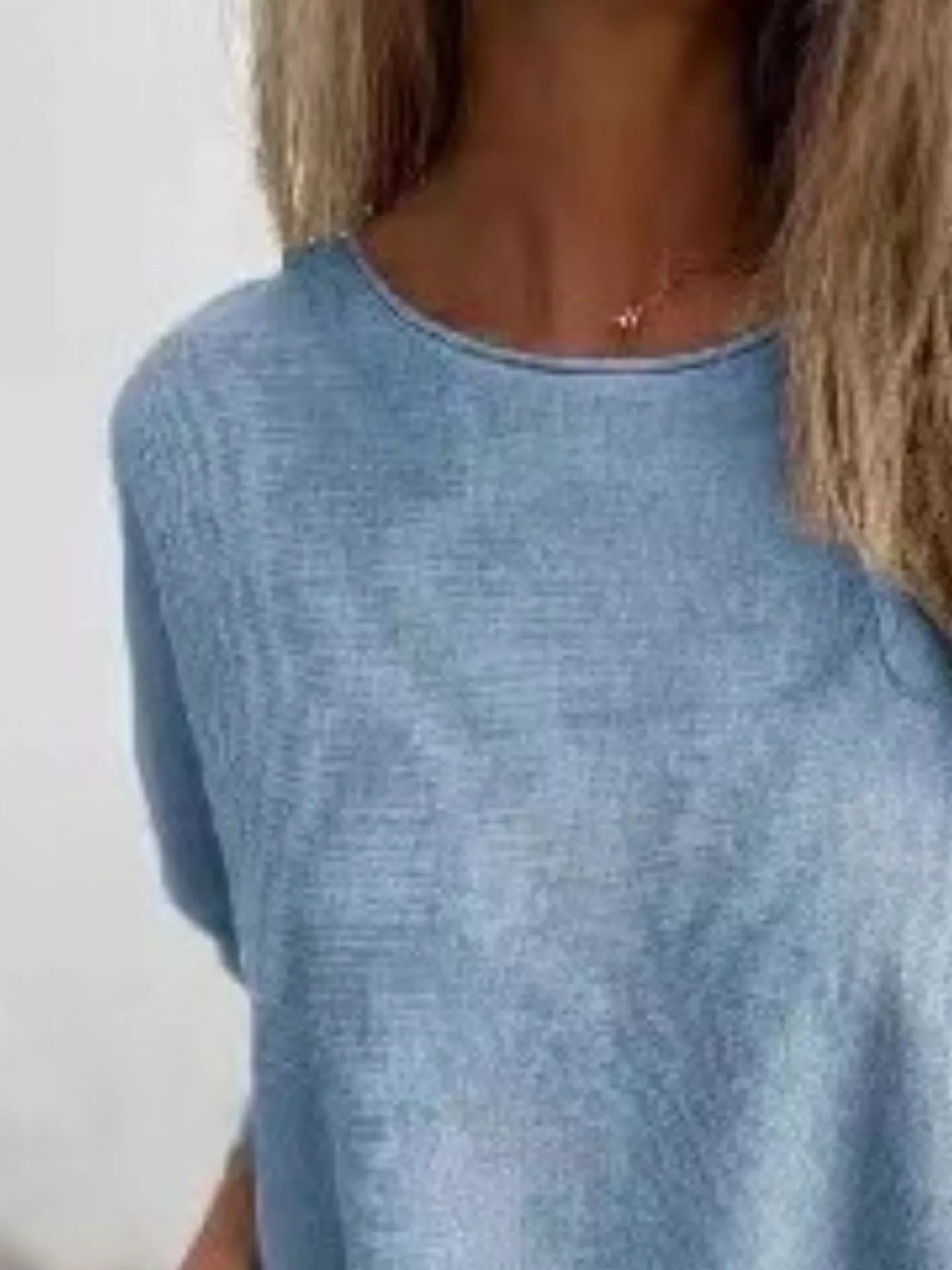 Full Size Round Neck Long Sleeve Knit Top with Lace Trim Plus Size 