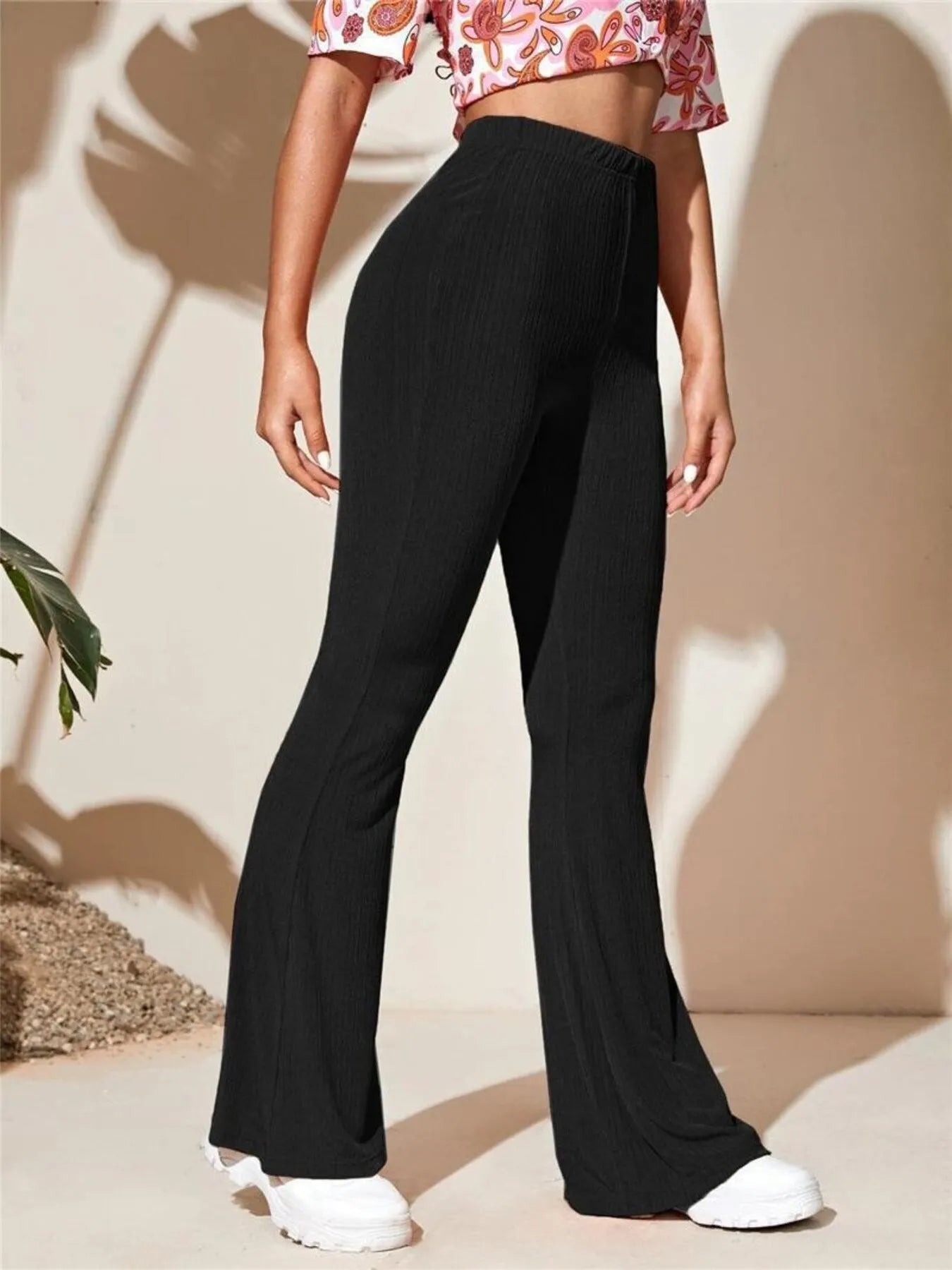 Full Size High-Waist Flare Active Pants Plus Size 