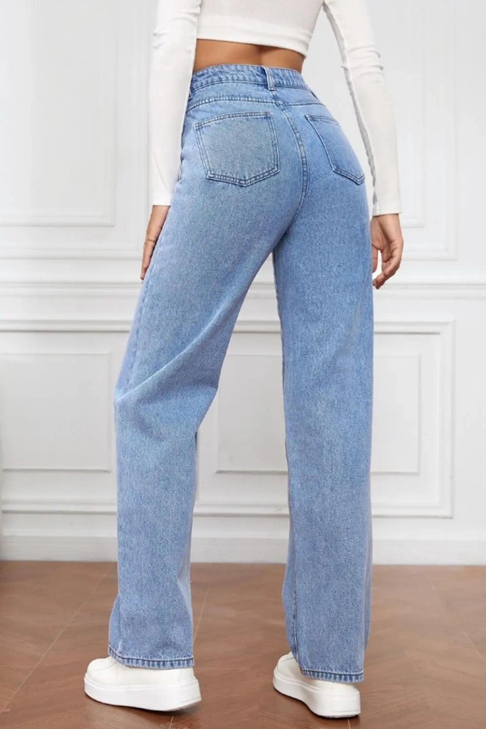 High Waist Straight Jeans 