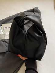 Knot Handle Leather Handbag 