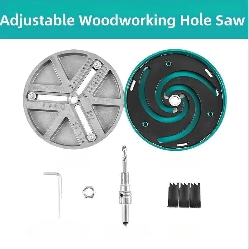 DialFit Adjustable Hole Cutter | 45–130 mm Clean Cuts for Drywall & Softwood 