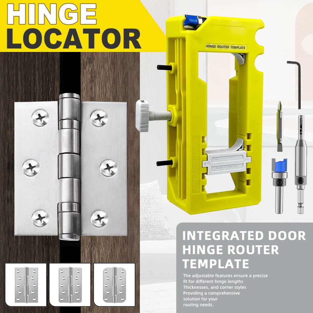 Door Hinge Routing Jig | Adjustable Mortise Guide For 3-5 Inch Hinges 