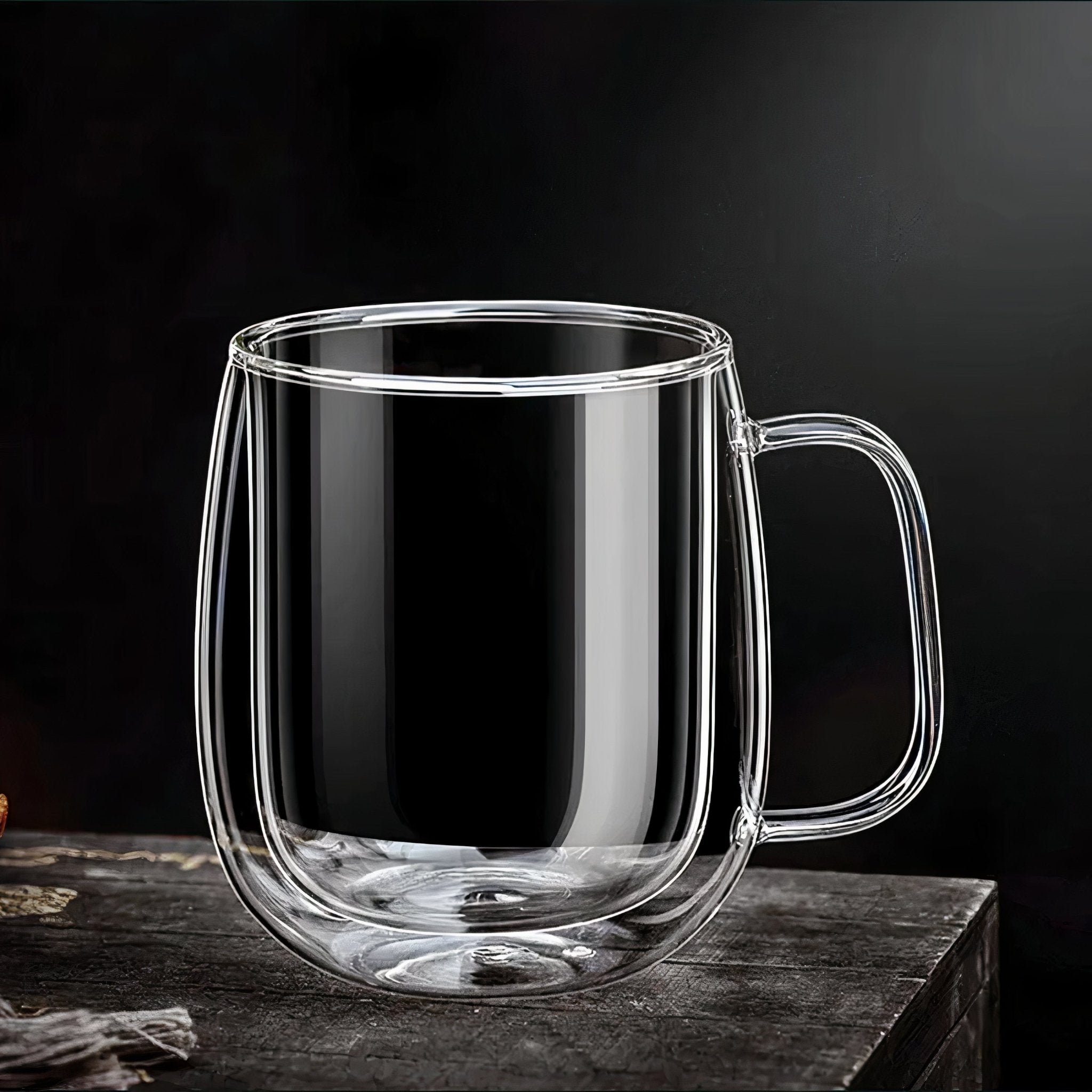 Double Walled Glass Coffee Cup – 450ml Insulated Coffee Mug for Hot Beverages 