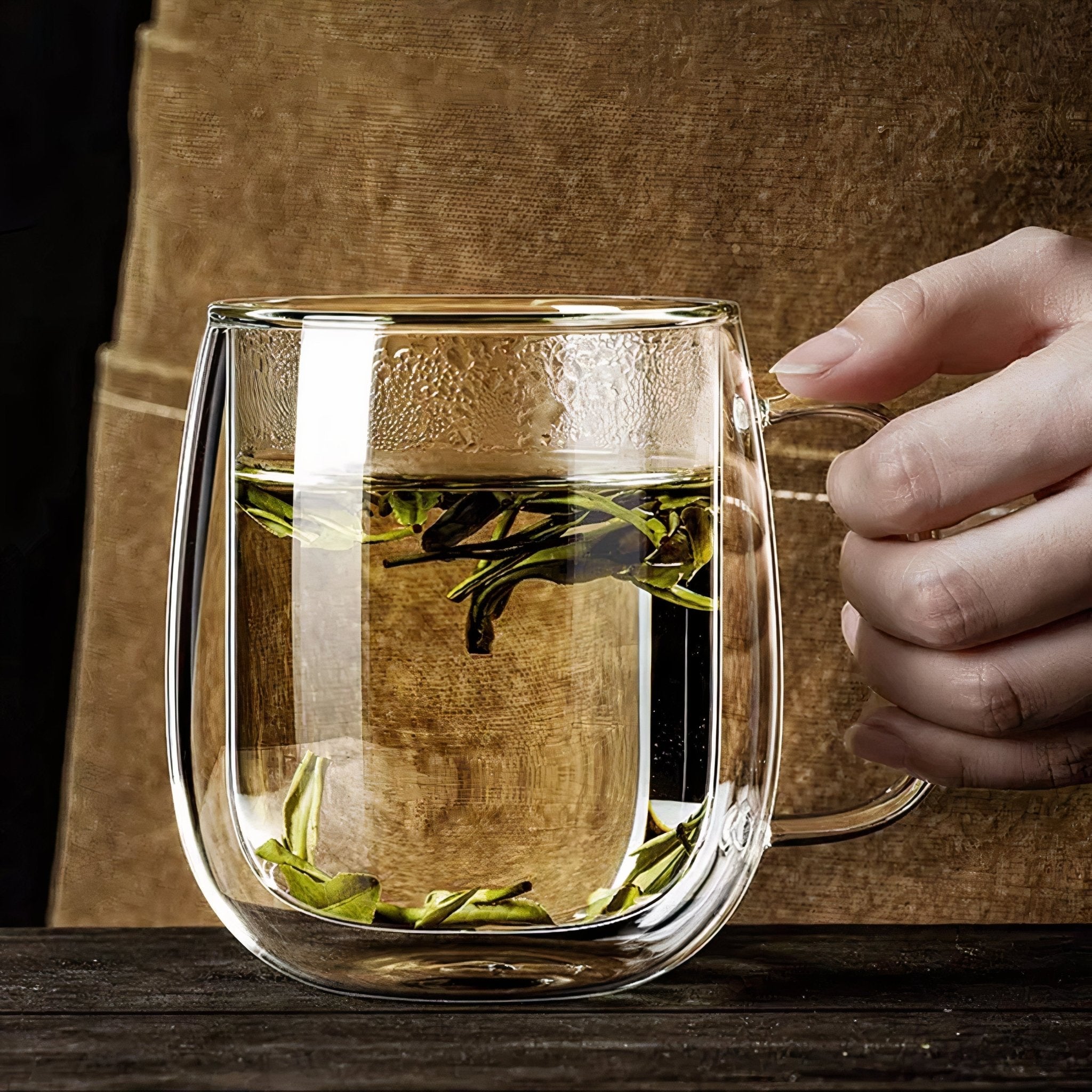 Double Walled Glass Coffee Cup – 450ml Insulated Coffee Mug for Hot Beverages 