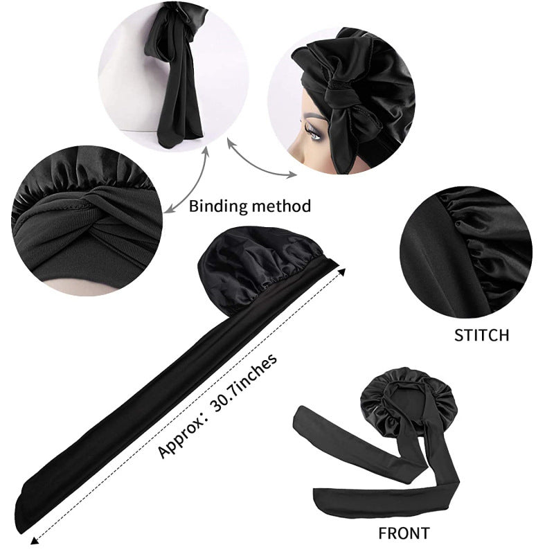 All-Night Silk Bonnet - Stays On All Night Guaranteed 