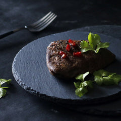 Durable Black Serving Plate for Hot & Cold Dishes – Eco-Friendly Slate-Inspired Design, Scratch-Resistant, Dishwasher Safe 