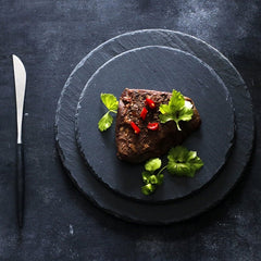 Durable Black Serving Plate for Hot & Cold Dishes – Eco-Friendly Slate-Inspired Design, Scratch-Resistant, Dishwasher Safe 
