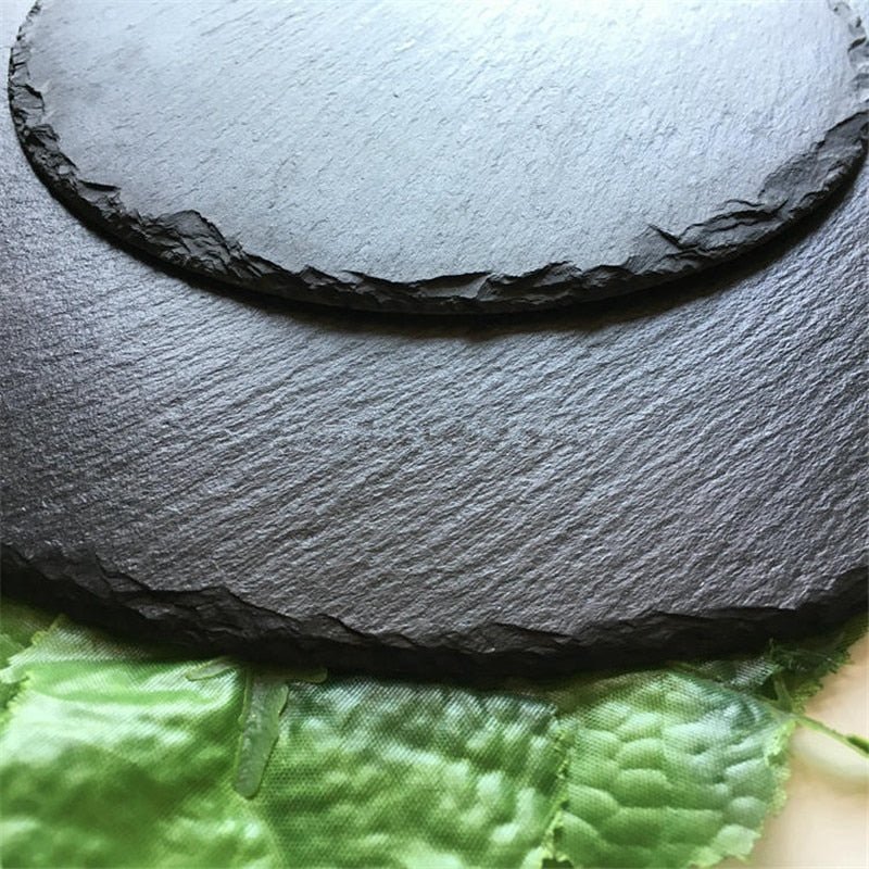 Durable Black Serving Plate for Hot & Cold Dishes – Eco-Friendly Slate-Inspired Design, Scratch-Resistant, Dishwasher Safe 