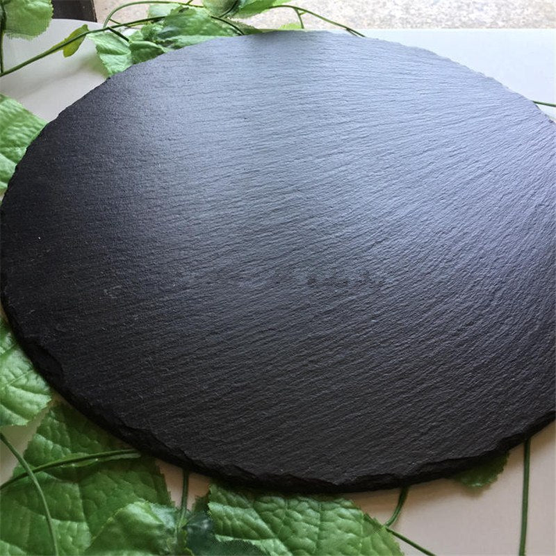 Durable Black Serving Plate for Hot & Cold Dishes – Eco-Friendly Slate-Inspired Design, Scratch-Resistant, Dishwasher Safe 