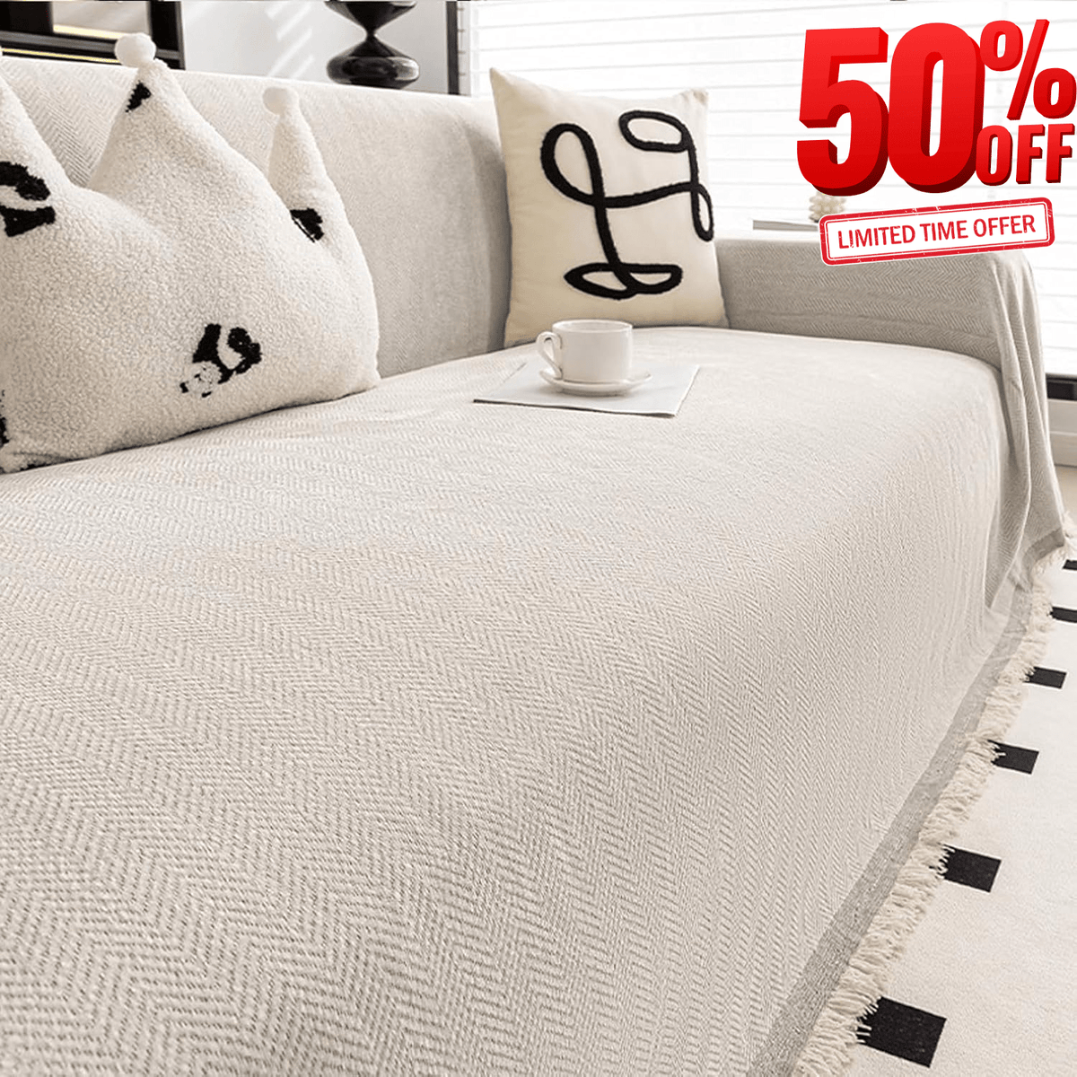 Durable Chenille Couch Cover for Family Protection – Stylish and Easy to Maintain 