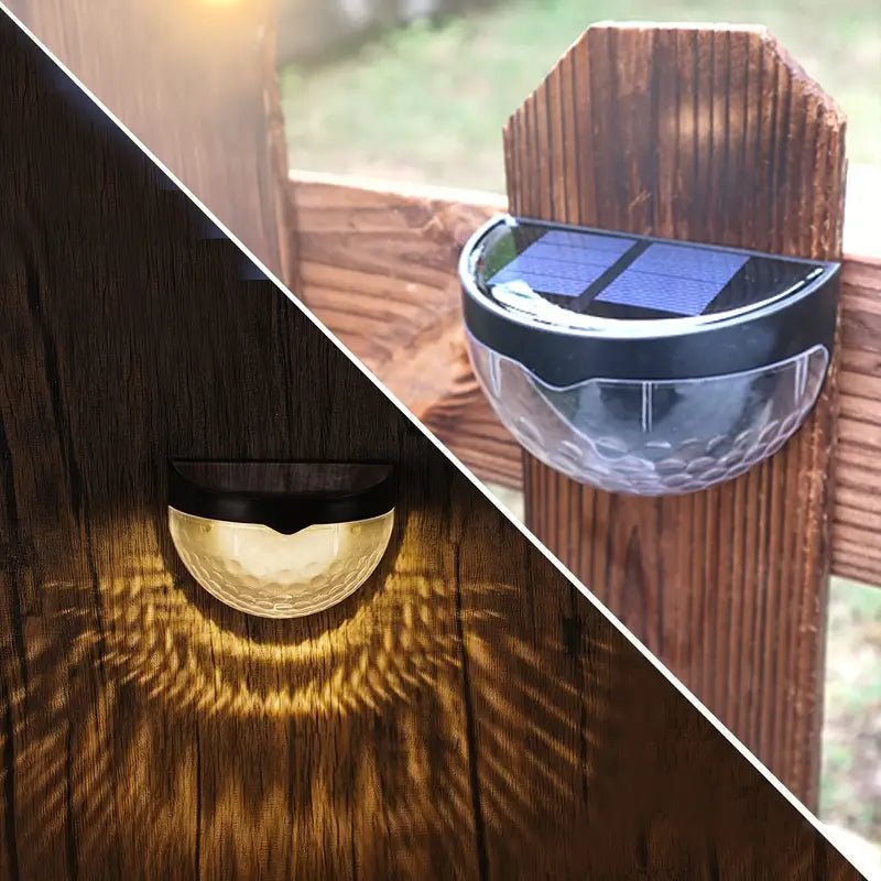 Duskline Solar Fence Lights | Auto Sensor Outdoor Accent Lighting | Weather-Resistant 2-Pack 