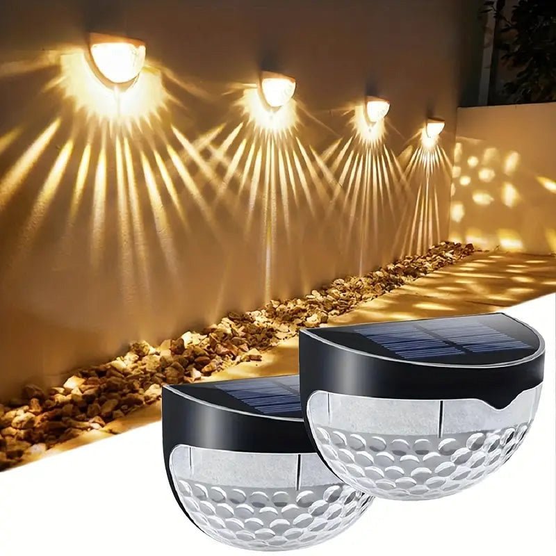 Duskline Solar Fence Lights | Auto Sensor Outdoor Accent Lighting | Weather-Resistant 2-Pack 