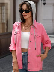 Button Up Long Sleeve Denim Jacket 