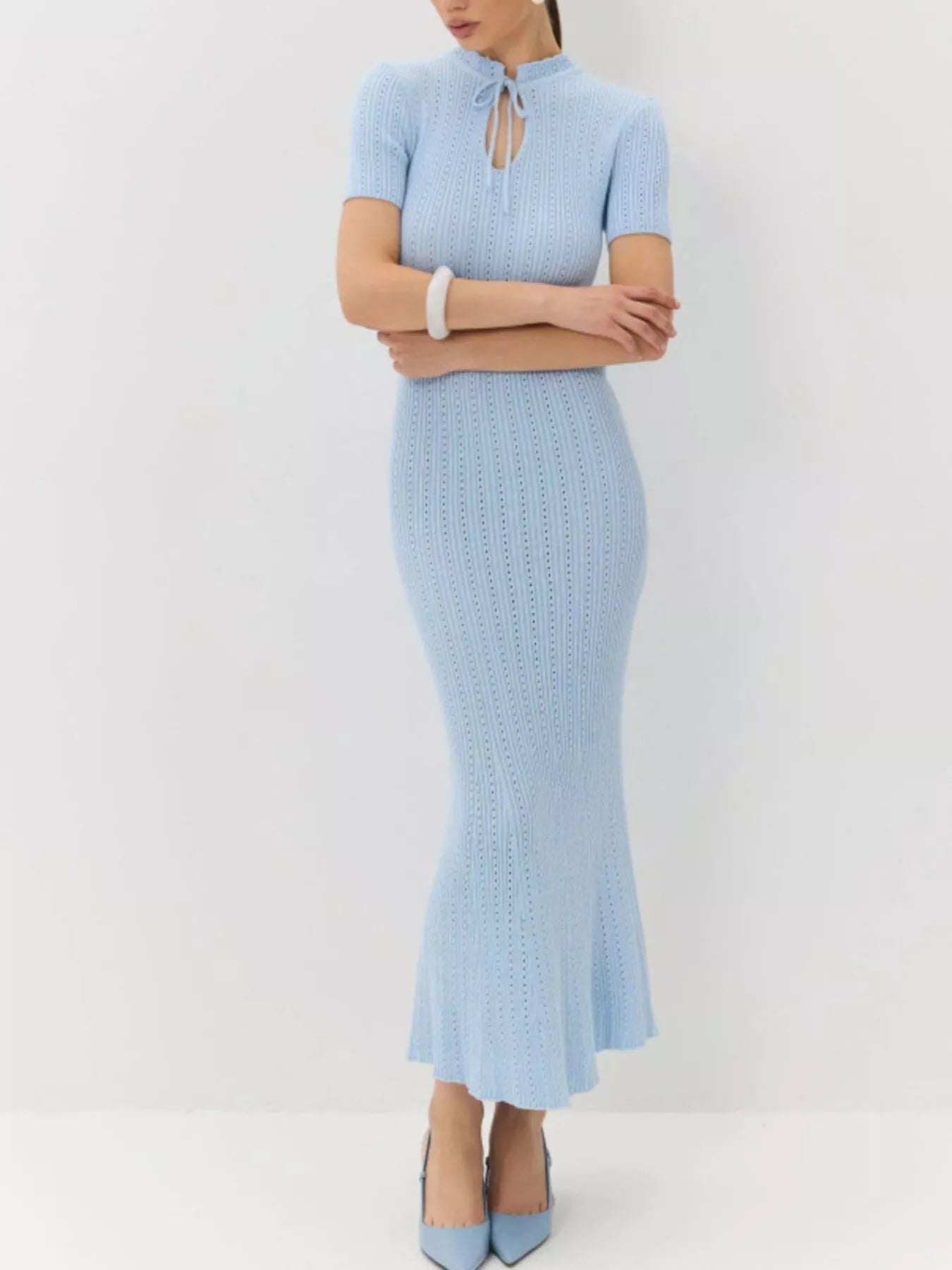 Short Sleeve Knitted Mermaid Dress 