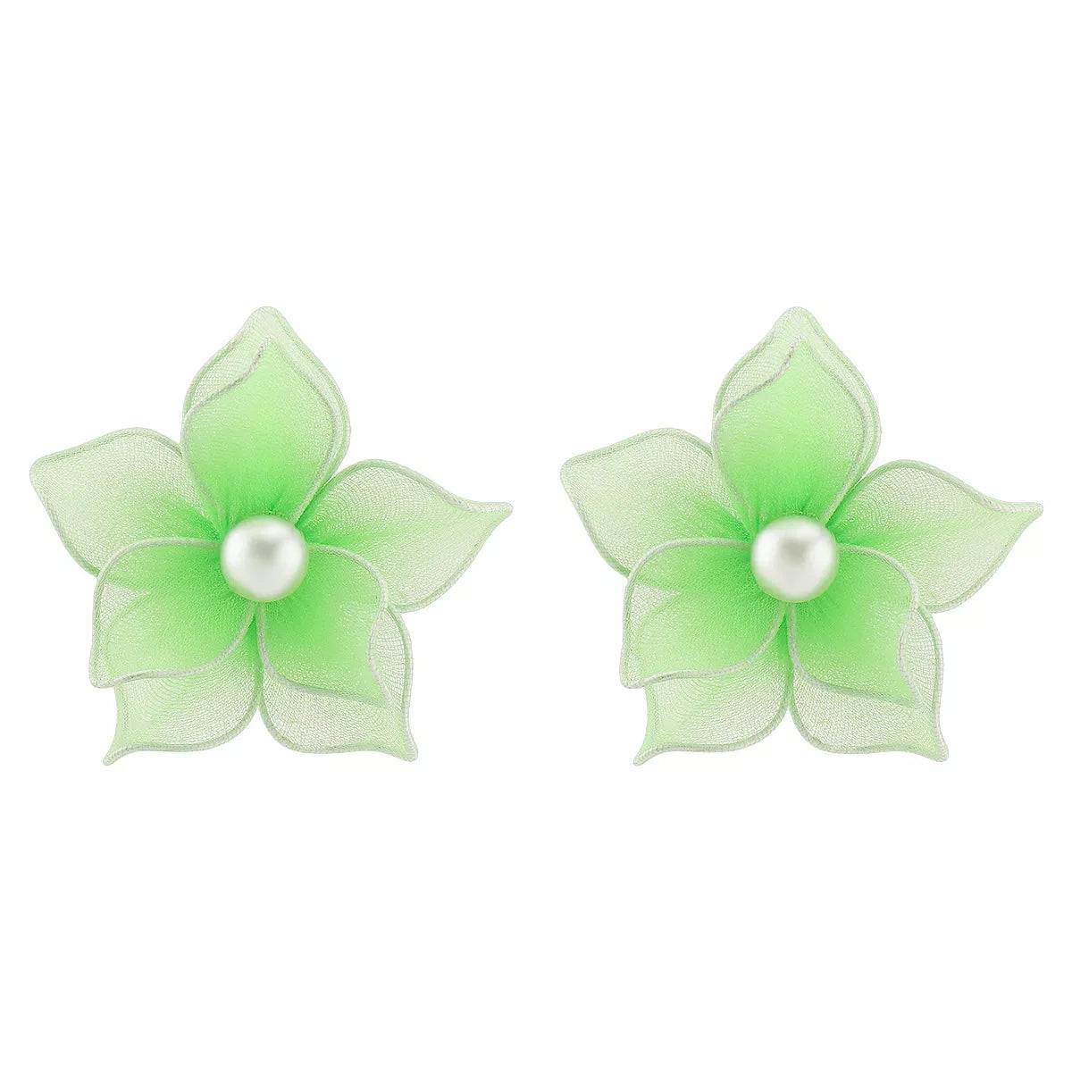 Flower Pearl Stud Earrings 