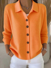 Full Size Button-Down Knit Cardigan Plus Size 
