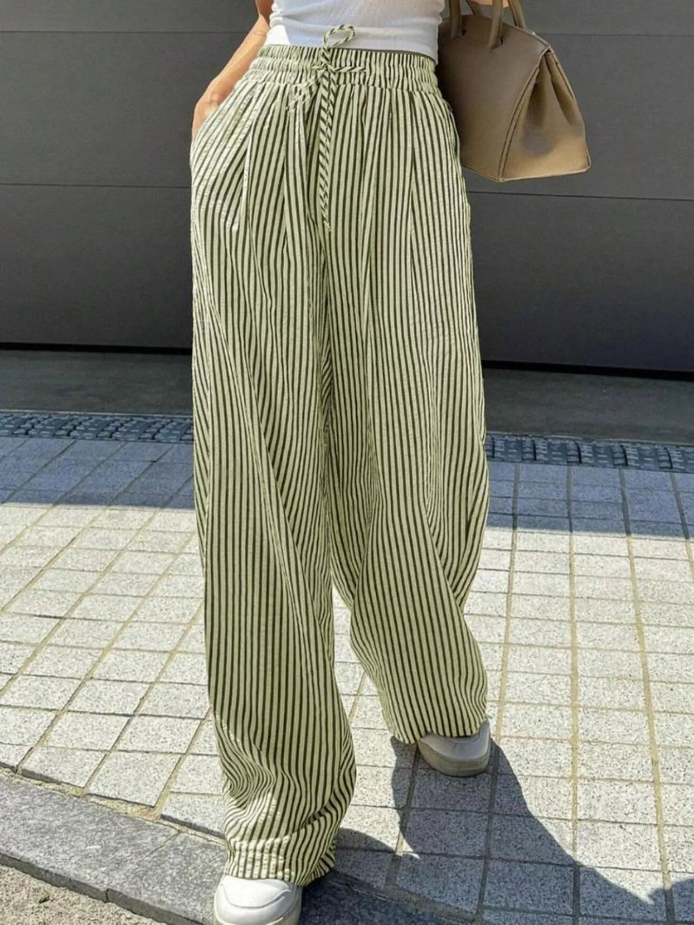 Striped Wide Leg Pants 