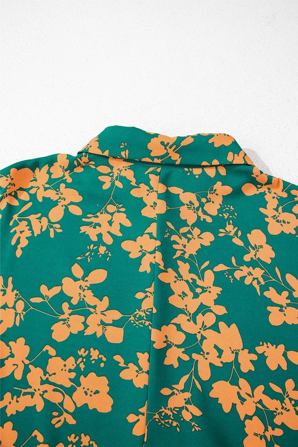 Printed Ruffled Hem Button Front Dress 
