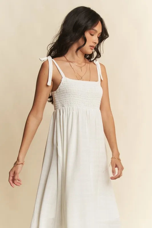 Davi & Dani Smocked Sleeveless Maxi Cami Dress 