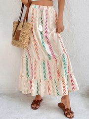 Frill Printed Maxi Skirt 