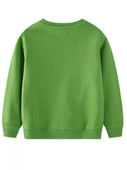 Children's Dinosaur Embroidered Crew Neck Sweatshirt 