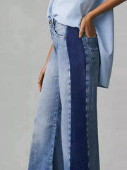 Two-Tone Wide Leg Jeans 