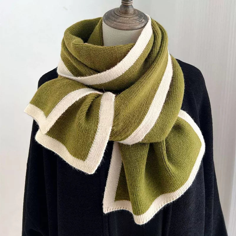 Contrast Trim Winter Scarf 