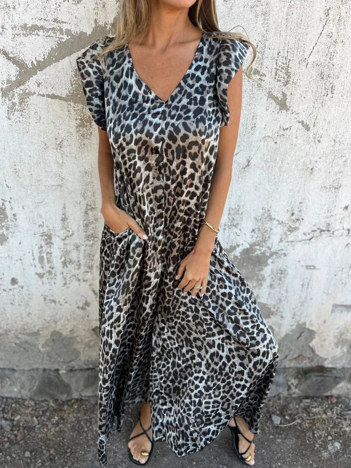 Full Size V-Neck Cap Sleeve Wide Leg Jumpsuit Plus Size 