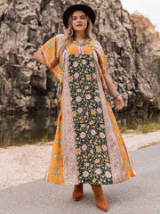 Plus Size Tie Neck Maxi Dress 