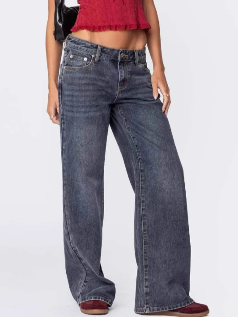 Wide Leg Jeans with Pockets 