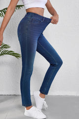 High Waist Skinny Jeans with Pockets 