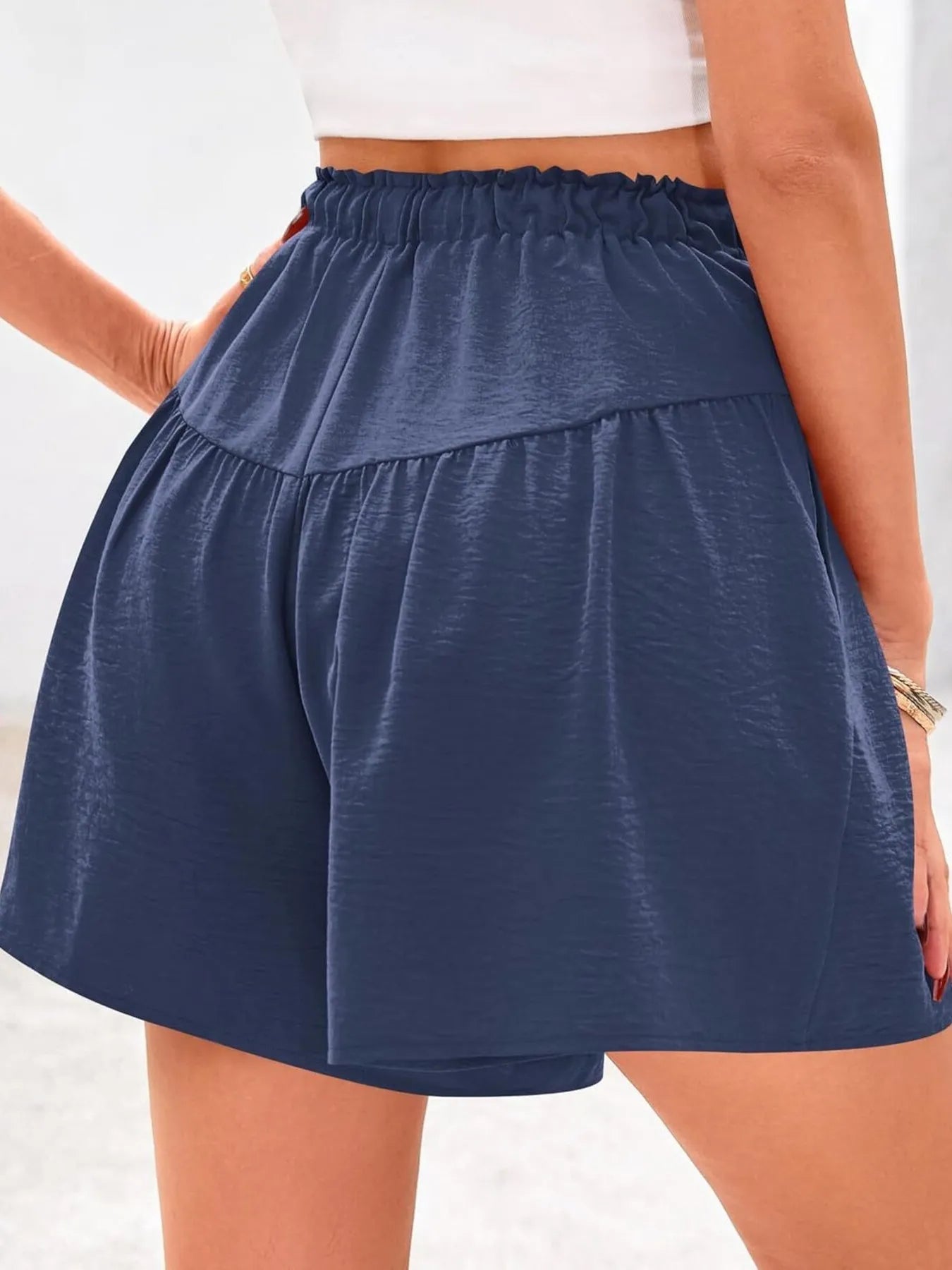 Full Size Casual Drawstring High Waist Relaxed Shorts Plus Size 