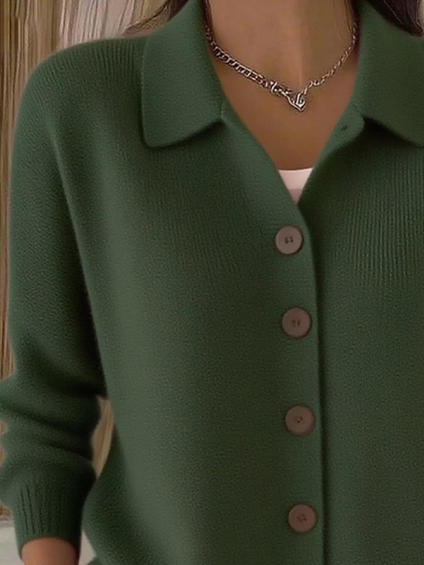 Full Size Button-Down Knit Cardigan Plus Size 