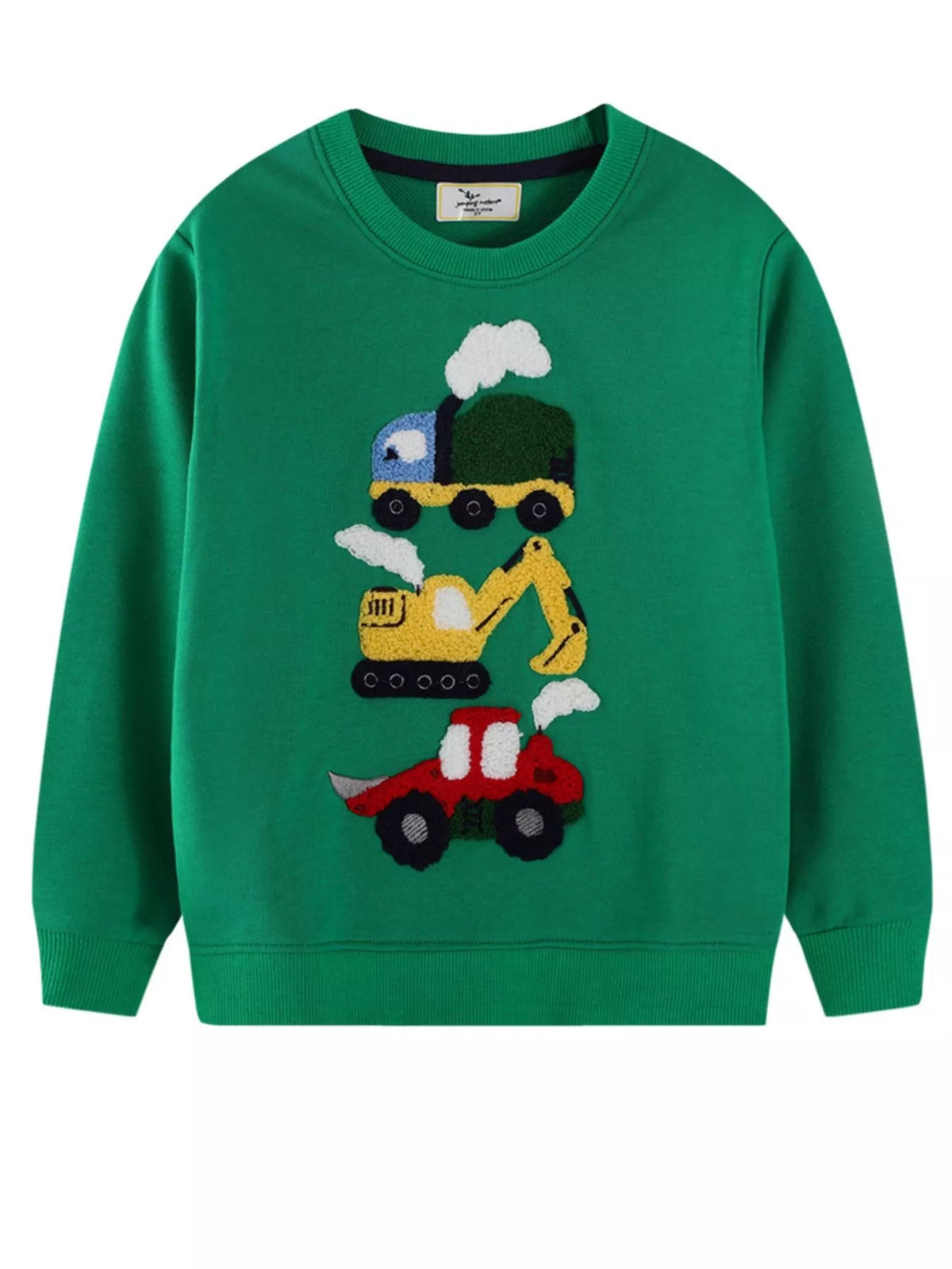 Children's Cartoon Vehicle Crew Neck Sweatshirt 