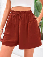 Full Size Casual Drawstring High Waist Relaxed Shorts Plus Size 