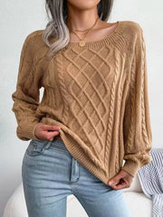 Cable Knit Round Neck Sweater 