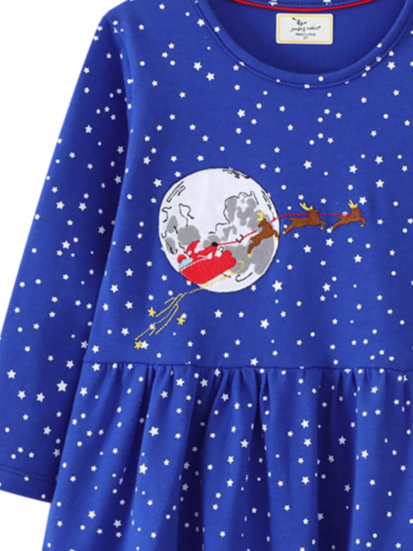 Children's Christmas Theme Long Sleeve Dress 