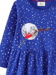 Children's Christmas Theme Long Sleeve Dress 