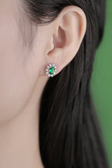 1 Carat Lab-Grown Emerald Stud Earrings 